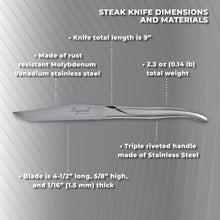 Load image into Gallery viewer, TopKnife Laguiole 6 pcs Steak Knife Set - Smooth Edge - Stainless Steel Handle - Gift Box