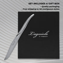 Load image into Gallery viewer, TopKnife Laguiole 6 pcs Steak Knife Set - Smooth Edge - Stainless Steel Handle - Gift Box