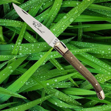 Load image into Gallery viewer, Laguiole 4-3/8" Folding Steak Knife - Olive Wood Handle