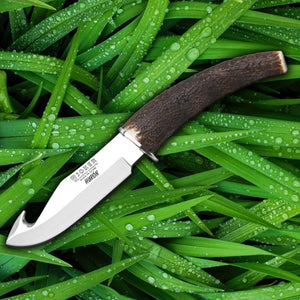 Huron 4-1/4" Gut Hook Knife - Stag Horn Handle