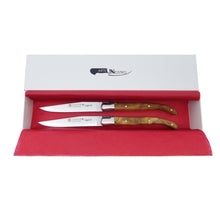Load image into Gallery viewer, Laguiole 4" Steak Knife - Olive Wood Handle (set of 2)