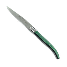 Load image into Gallery viewer, Laguiole Steak Knife - Translucent Green Handle (set of 2)