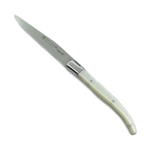 Load image into Gallery viewer, Laguiole Steak Knife - Translucent White Handle (set of 2)