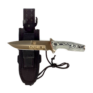Forester UOE-IIB - 5-3/4" Tactical Knife - Micarta Handle - Black Night Camo - Made in Europe