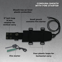 Load image into Gallery viewer, Panther Hunting/Survival Knife - 6” blade – Black-Gray Micarta Handle - Night Camo