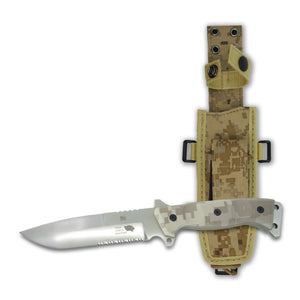 Panther Hunting/Tactical Knife - 6-" Blade - Green-Beige Micarta Handle - Day Forest Camo