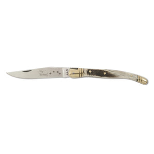 Laguiole 4-3/4" Folding Steak Knife - Bull Horn Handle