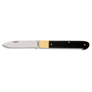 Curel 4-1/2" Folding Knife - Bronze Bolster & Black Handle