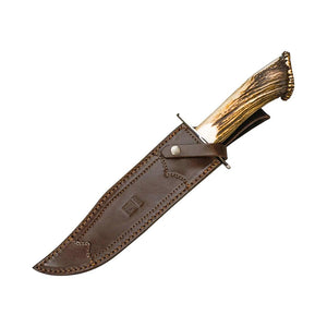 Leon 9-7/8" Hunting Knife - Stag Horn Handle