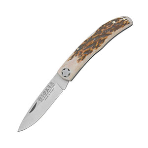 Joker 2-1/2" Folding Knife with Lock Mechanism - Stag Horn Handle