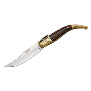 Bandolero 4-1/4" Folding Knife - Red Stamina Wood Handle