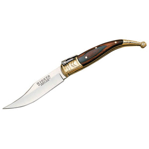 Bandolero 3" Folding Knife - Red Stamina Wood Handle