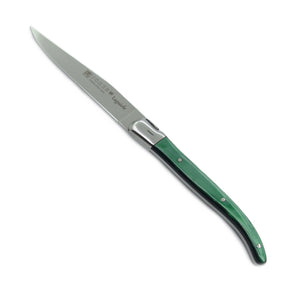 Laguiole Steak Knife - Translucent Green Handle (set of 2)