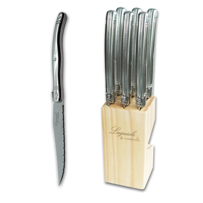Laguiole Steak Knife Set (6) – Pine Wood Block