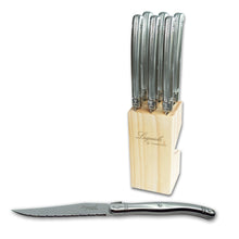 Load image into Gallery viewer, Laguiole Steak Knife Set (6) – Pine Wood Block