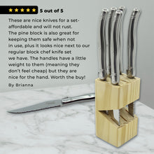 Load image into Gallery viewer, Laguiole Steak Knife Set (6) – Pine Wood Block