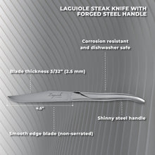 Load image into Gallery viewer, TopKnife Laguiole Forged Steak Knife Set – Stainless Steel Handle (Set 6)