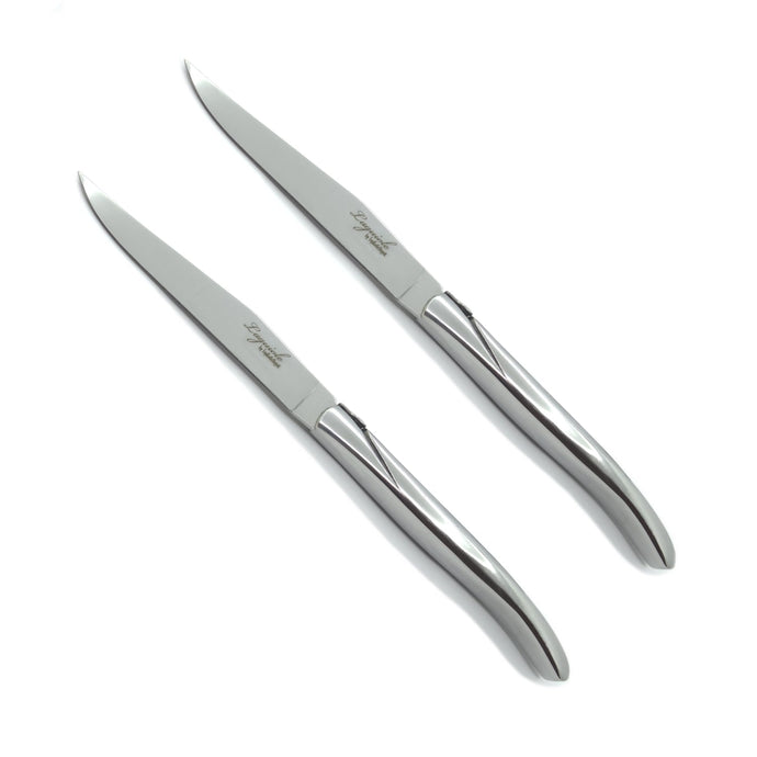 TopKnife Laguiole Forged Steak Knife Set – Stainless Steel Handle (Set 2)